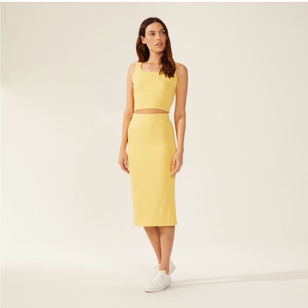 Italic Almeia Ribbed Jersey Summer Midi Skirt